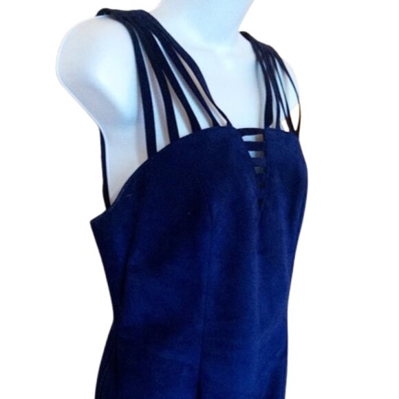 VINTAGE  Suede Dress - Dark Blue   XS - Picture 2 of 5